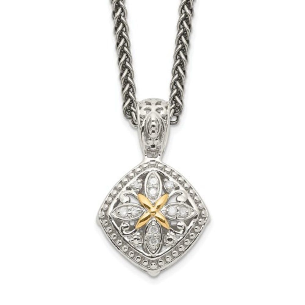 Shey Couture Sterling Silver with 14K Accent 18 Inch Diamond Necklace